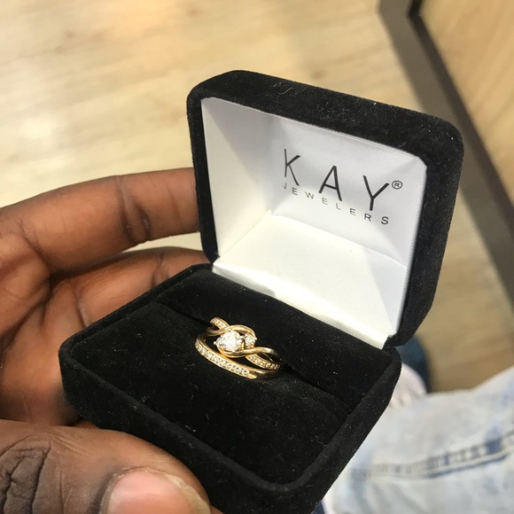 14kt gold 1ct diamond engagement ring/ with band - Picture 5 of 5